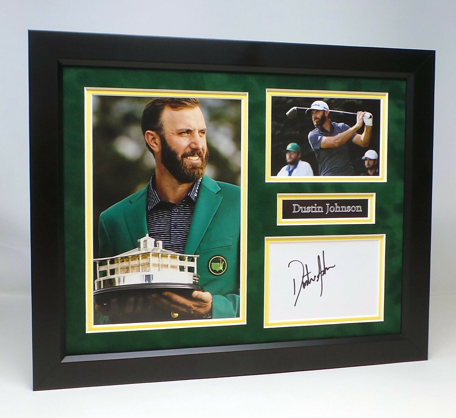 Dustin JOHNSON Signed Framed Photo Poster painting Display AFTAL RD COA The Masters Winner Golf