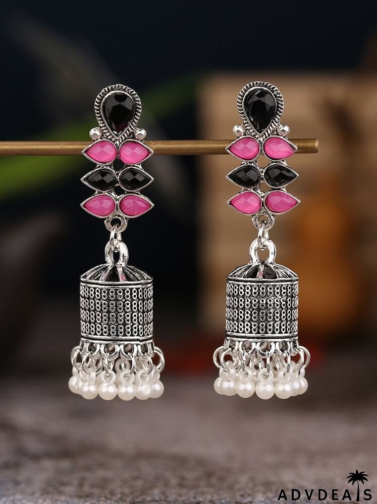 Faux Pearl Tassel Jhumka Drop Earrings