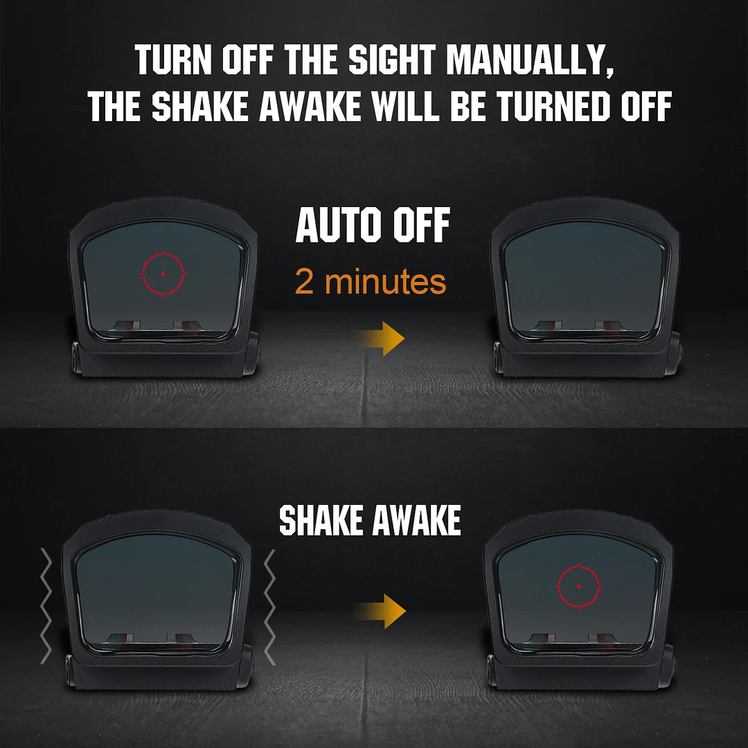 ohhunt&reg; RD U4MR Extra-Large Window Shake Awake Red Dot Sight with Multi-Reticle, Solar Panel, Side-Mounted Battery, RMR Footprint Cut & Picatinny Mount