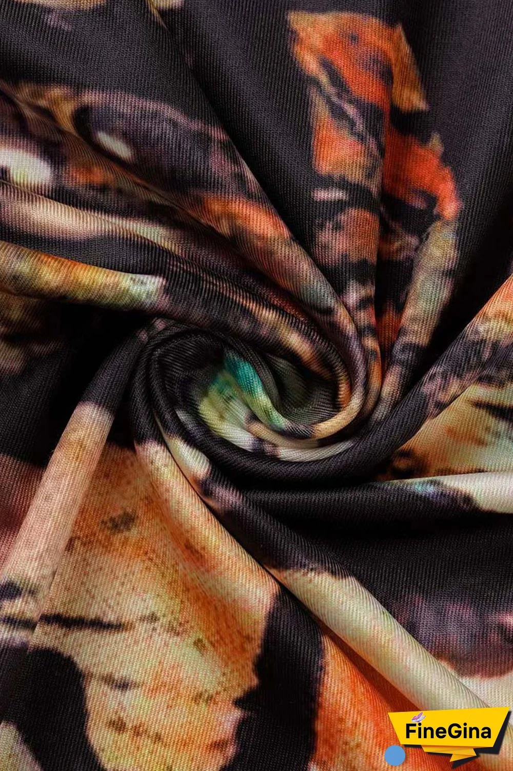 Colour Casual Print Basic O Neck Long Sleeve Dresses