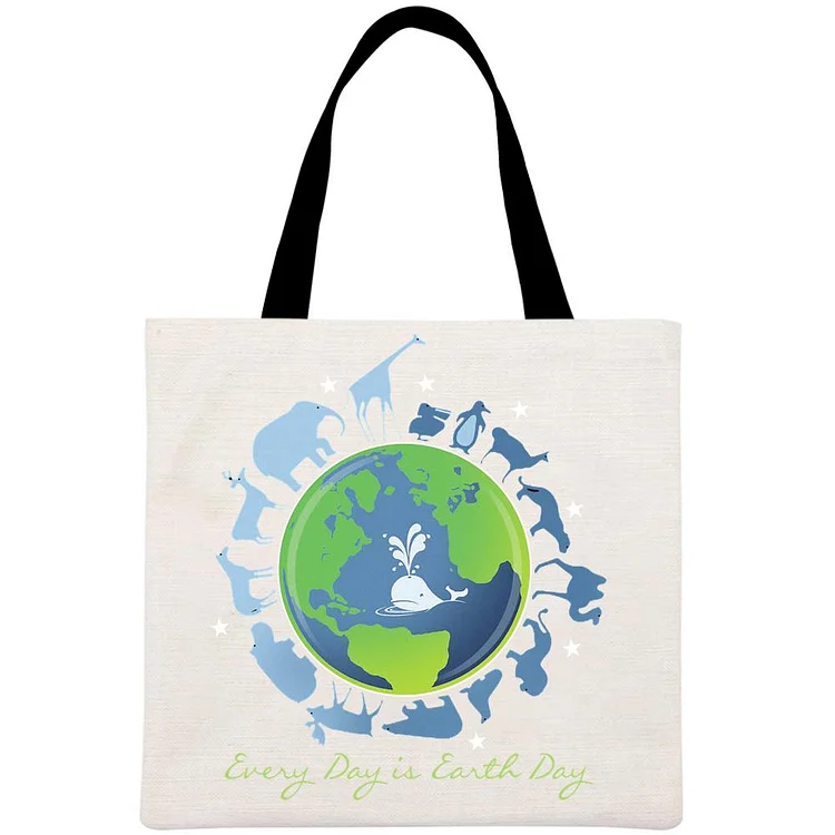 Every Day is Earth Day ? Printed Linen Bag