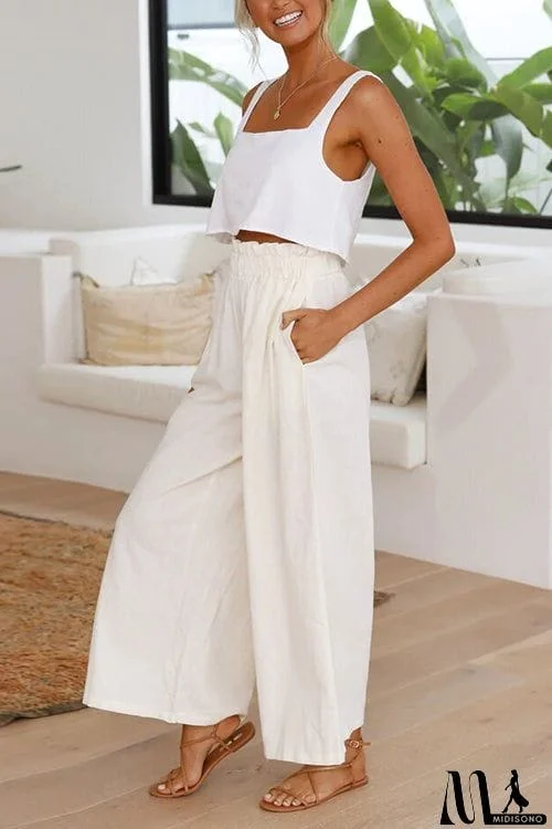 MidiSono - Elasticised Paper Bag Style Pants