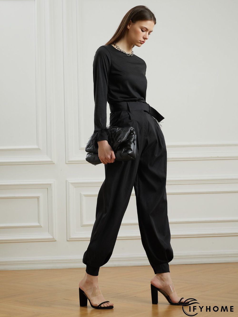 Casual Simple Elegant Crew Neck Simple Plain  Top | IFYHOME