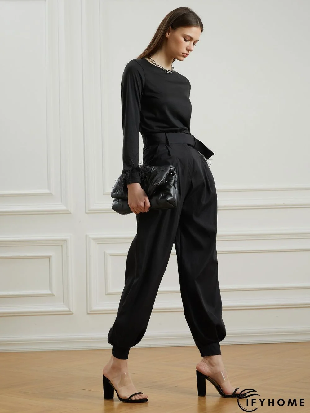 Casual Simple Elegant Crew Neck Simple Plain  Top | IFYHOME