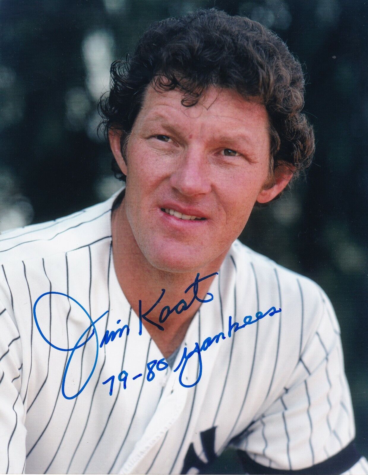 JIM KAAT NEW YORK YANKEES 1979-80 ACTION SIGNED 8x10