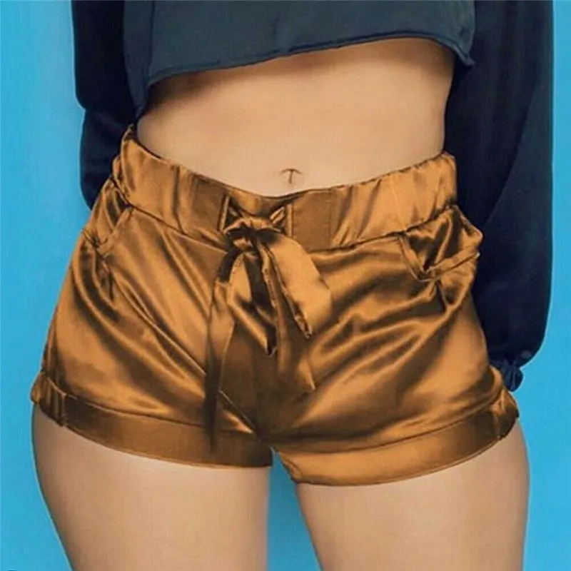 Hot Fashion Women Shorts Pocket Loose Hot Trousers Lady Summer Solid Color Shorts Clubwear Comfy Drawstring Short Trousers