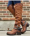 Women's Boots Brown Autumn Boots Retro Knight Boots
