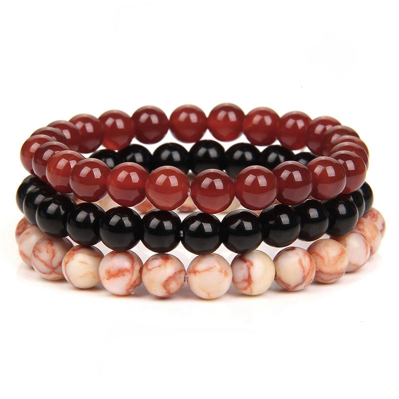 Classic Style Round Artificial Crystal Agate Tiger Eye Beaded Women’s Bracelets