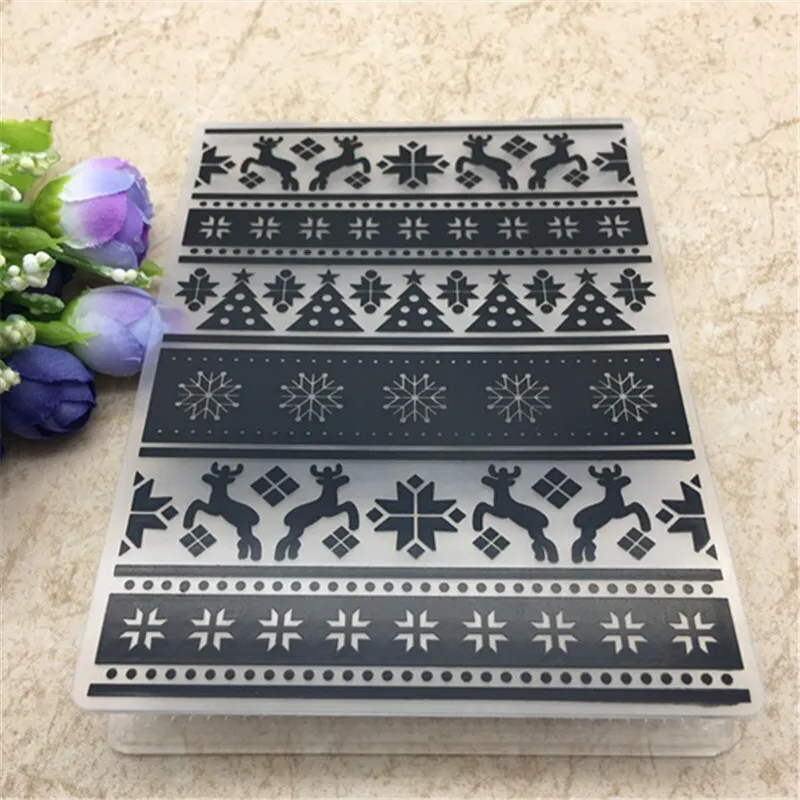 Christmas Plastic Embossing Folder For Scrapbook DIY Album Card Tool Plastic Template