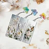 3Pcs DIY Pearl Painting Butterfly Flowers Bookmark with Butterfly Pendant Home Office Supplies Gift for Book Lovers