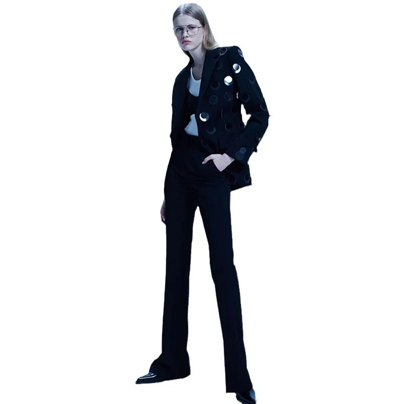 Nigikala Nigikala New Star Personality Fashion Big Sleek One-Buckle-Fits-Fit Suit Jacket Jacket