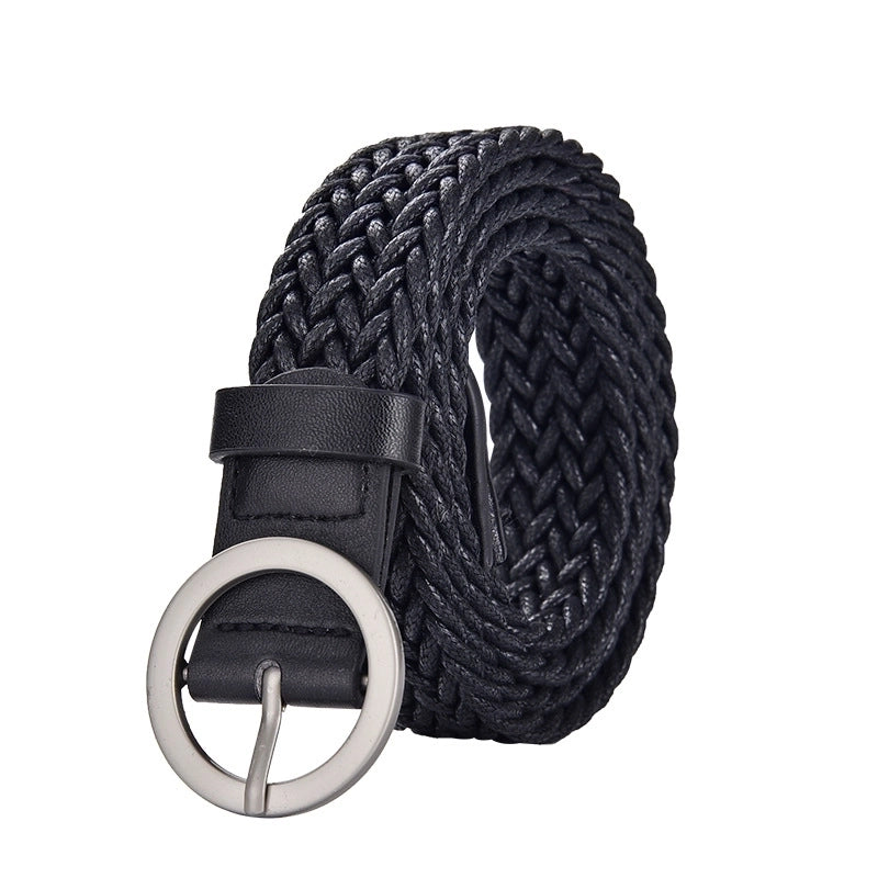 Casual Round Alloy Wax Rope Woven Woven Belt Unisex Woven Belts