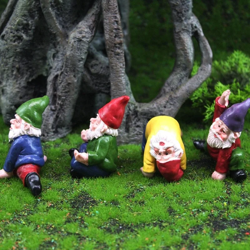 Mini Resin Moss Micro landscape Ornaments Outdoor Fairy Miniature Garden Dwarf Ornaments Handicraft Flower Pot Accessories Elf