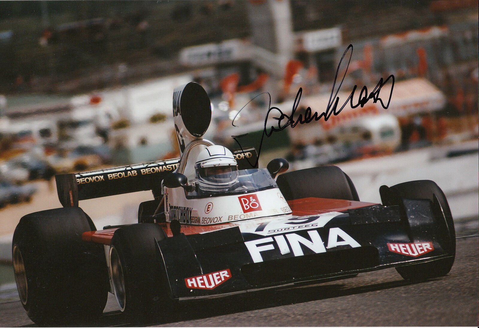 Jochen Mass Hand Signed Team Surtees F1 12x8 Photo Poster painting 1.