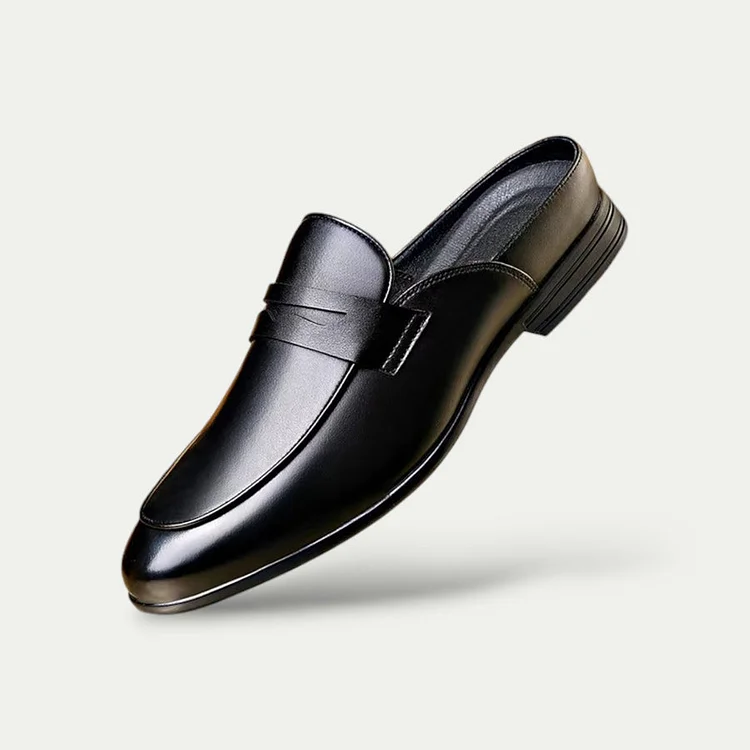 Men Leather Mules Loafers Soft Sole