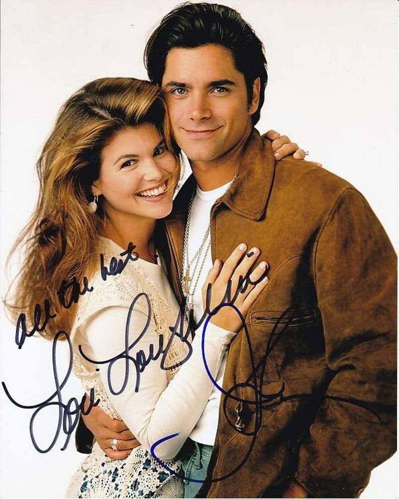 Lori loughlin & john stamos signed autographed full house Photo Poster painting