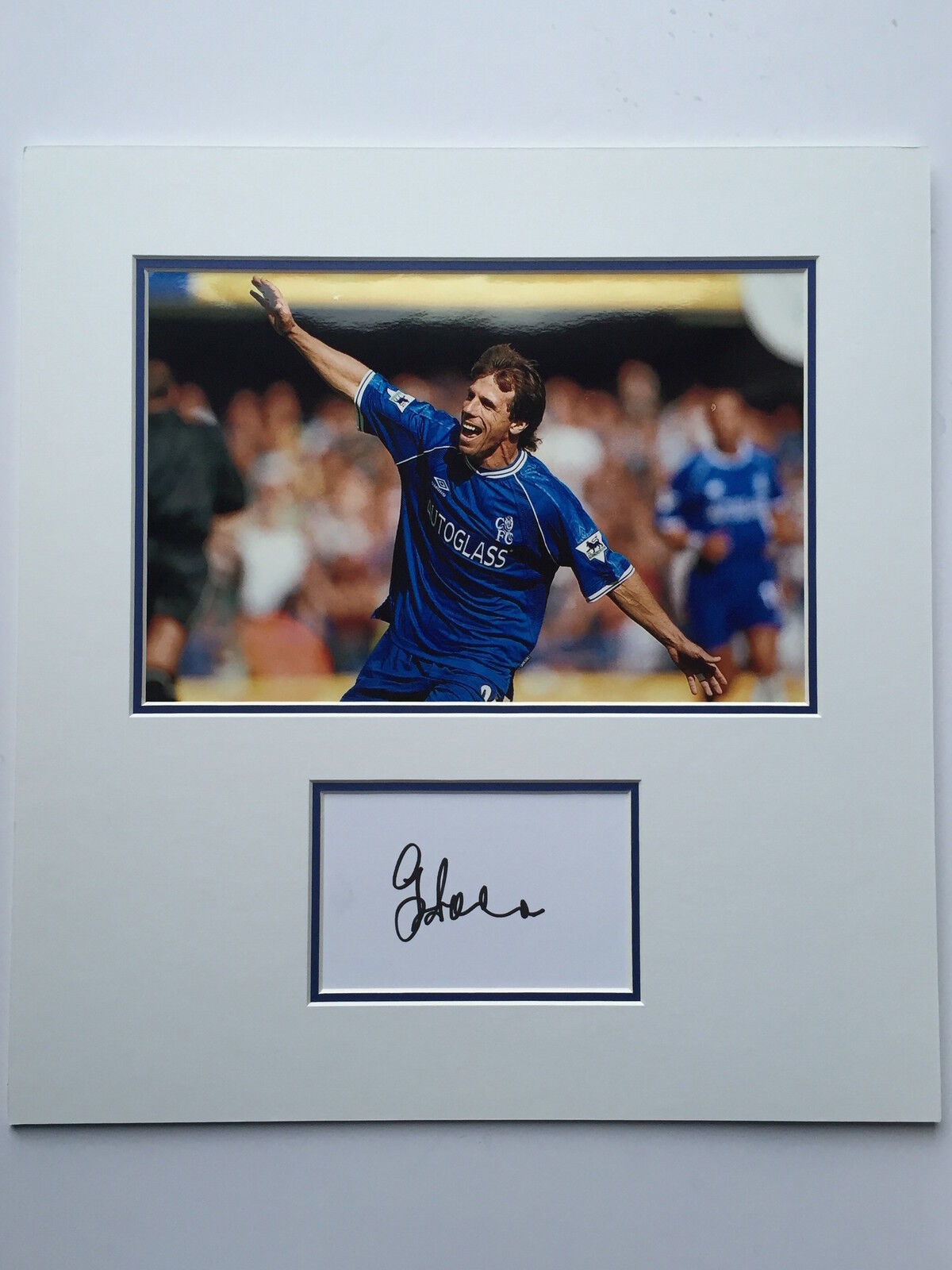 Gianfranco Zola Chelsea Hand Signed Photo Poster painting Mount Display.