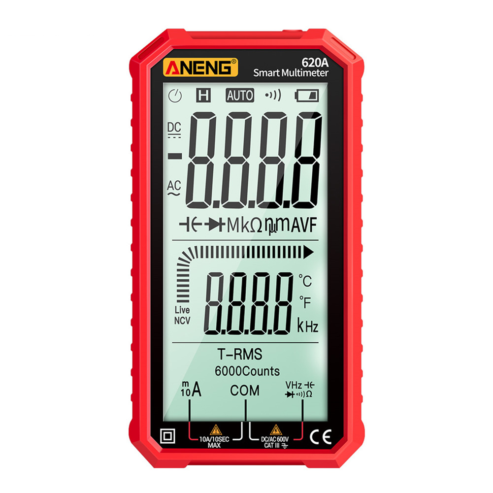 

ANENG 620A 6000 Counts NCV Auto Ranging - Digital Multimeter, Black, 501 Original