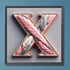 Diamond Painting -DIY Round Drill Feather Letter X