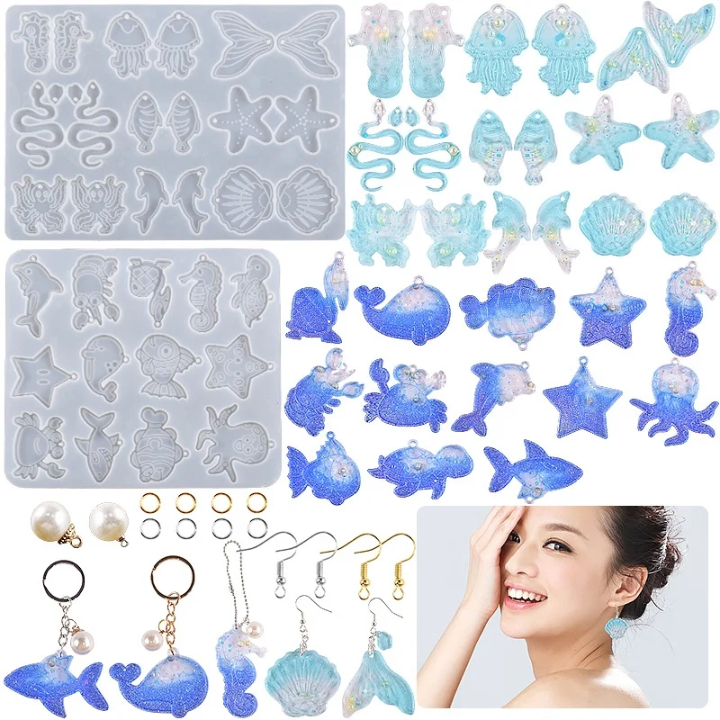 Ocean Series Earrings Pendant Resin Mold