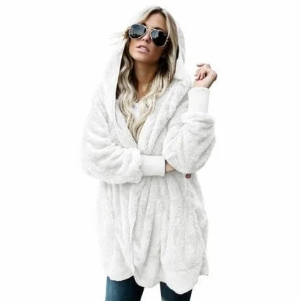 2021 plush warm top mid-length double-sided anti-fur coat oversized sweatshirt