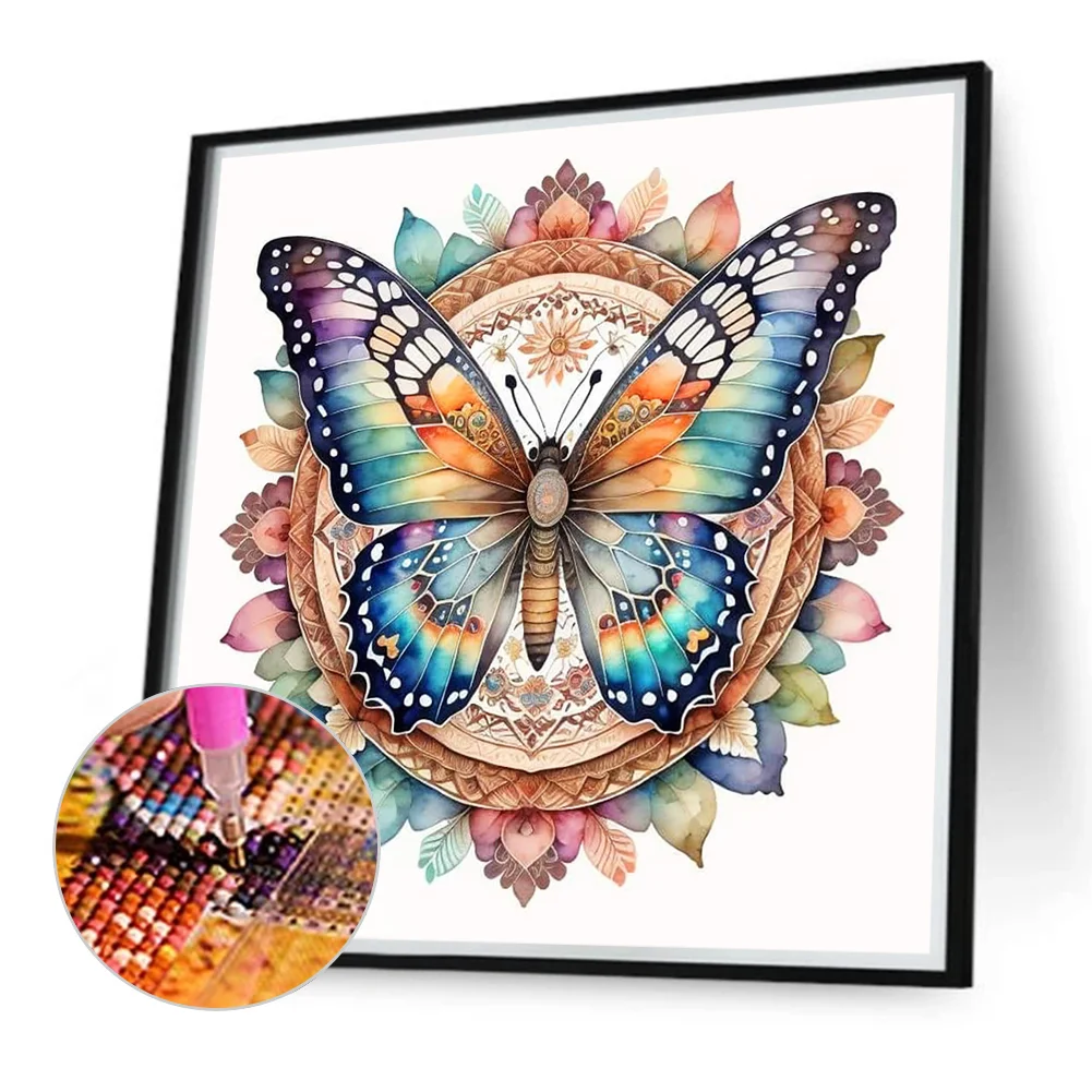 Diamond Painting - Full Round Drill - Butterfly(Canvas|40*40cm)