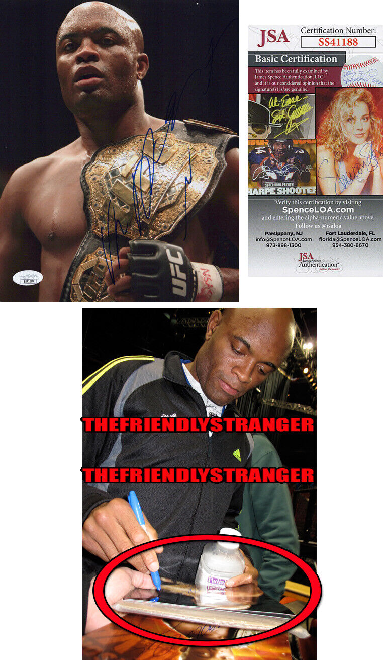 Rare ANDERSON SILVA signed Autographed UFC CHAMPION