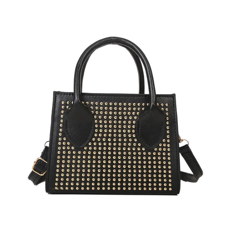 Women simple bright diamond inlaid bag Trendy portable shoulder crossbody bag