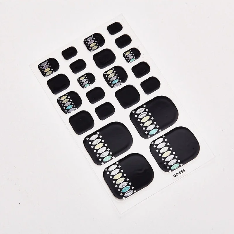 22 Tips/Sheet Designer Nail Decals Full Cover Nail Stickers Nail Designs Full Beauty Nail Art Stickers Creative Nail Decoration