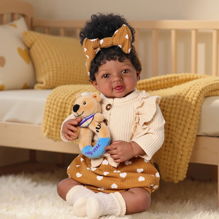 Babeside Quiet Reborn Baby Joey 20" African American Toddler Girl Releasing Stress