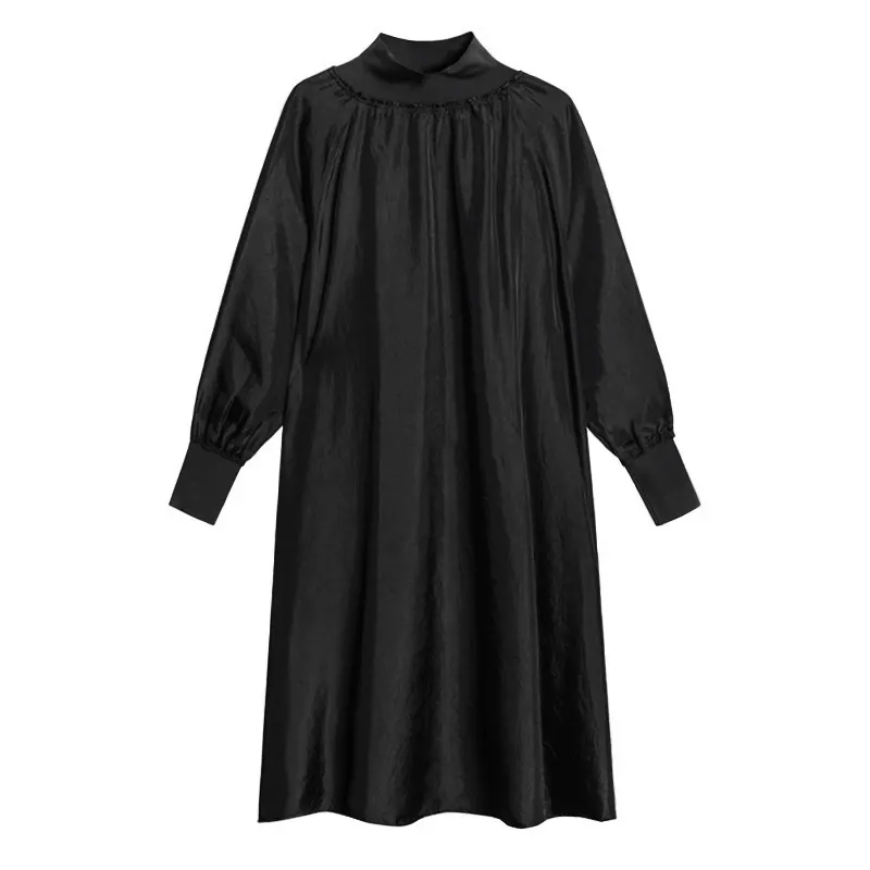 Elegance in Texture: High-Neck Ribbed Dress