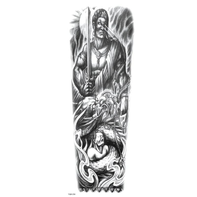 Fake Tattoo Dragon For Men Waterproof Sleeves Angel Tiger Snake Animal Stickers Waterproof Temporary Tattoos Skeleton Hand