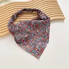 12PCS Floral Plain Polka Dot Triangle Scarf Hair Bands Set