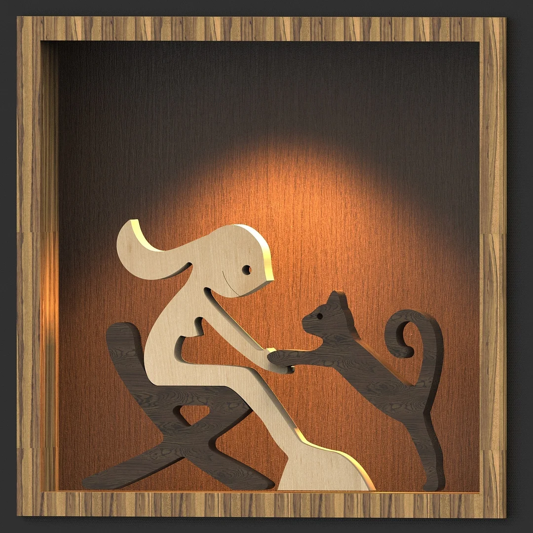 Adornos de madera Wooden Dog Craft Figurine Home Office Table Ornament Easter Decoration Love Dog Pet Lover Gifts oficina OEM 515-3