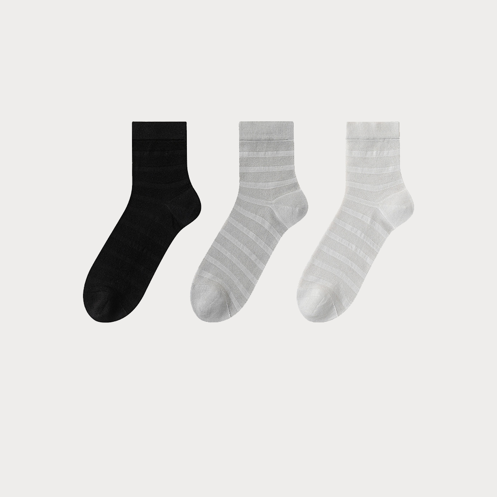 Men's Cooling Socks 3-Pack - Breathable & Soft For Home Comfort REAL SILK LIFE