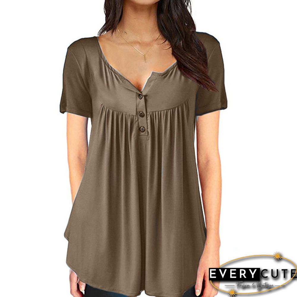 Women Summer V-Neck Short Sleeve T Shirts Loose Sexy Camiseta Feminina T Shirts Female Long Style Tops