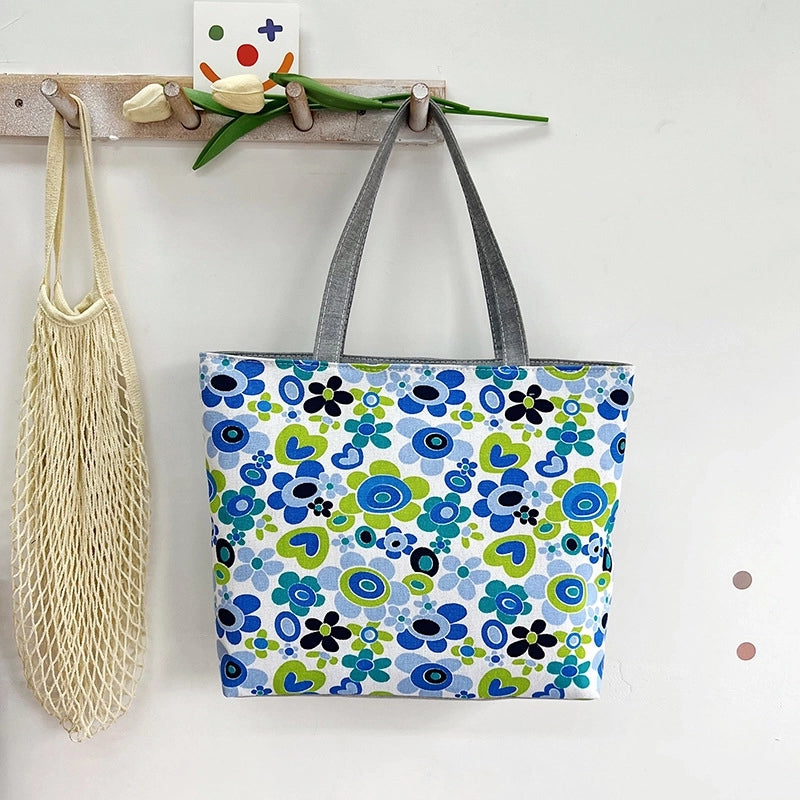 Unisex Cute Animal Smile Face Canvas Shopping Bags