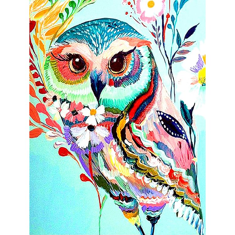 11CT Stamped Cross Stitch - Colorful Owl(36*46cm)