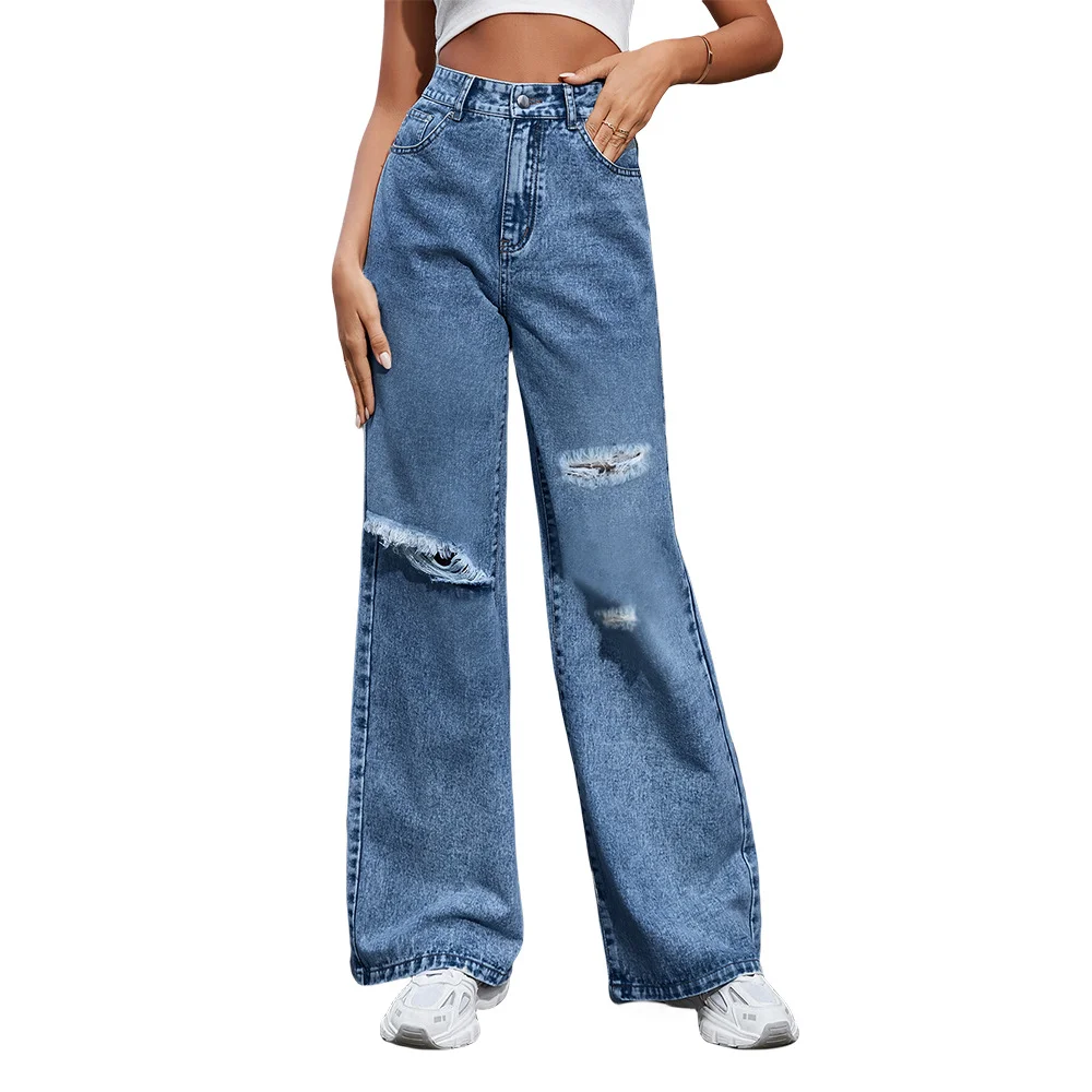 Women's Loose Straight Leg Denim Pants