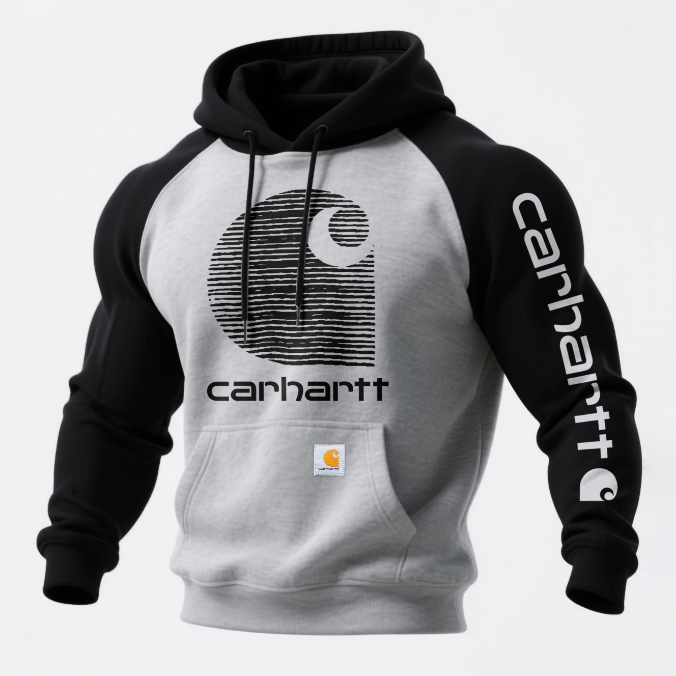 Loose Casual Contrast Color Raglan Sleeve Hooded Sweatshirt