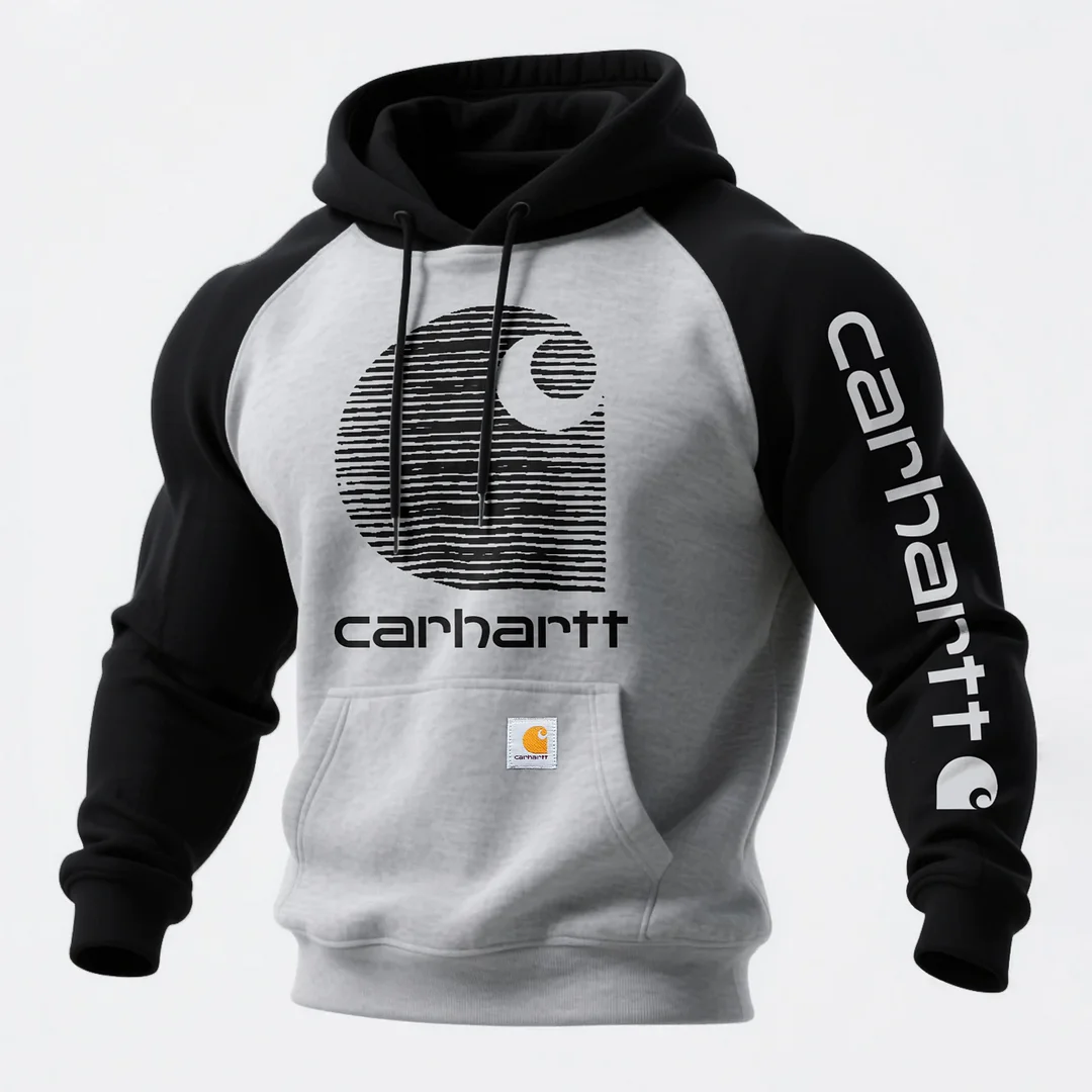 Loose Casual Contrast Color Raglan Sleeve Hooded Sweatshirt