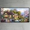 (US Local)House 5D DIY Full Drill Round Big Size Diamond Painting Kit for Home Wall Decor100x50cm