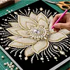 Kits d&rsquo;art en perles en forme de lotus bricolage avec cadre 11,81x11,81 pouces peintures en perles, arts plastiques pour adultes d&eacute;butants, d&eacute;coration murale