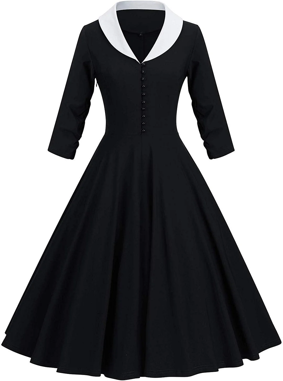 1950s Dress Womens Cape Collar Vintage Swing Stretchy Dresses