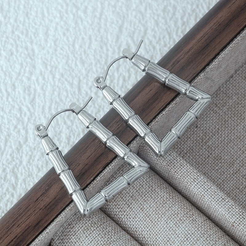 1 Pair Minimalist Solid Color 304 Stainless Steel Earrings