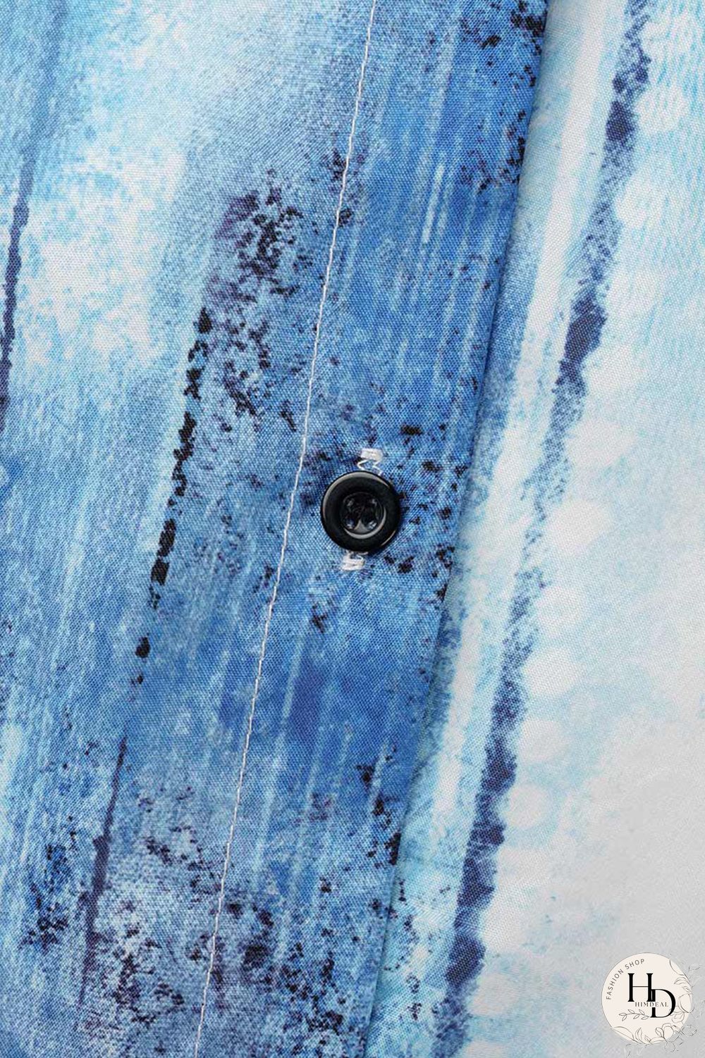 Black Pink Casual Print Patchwork Slit Turndown Collar Tops