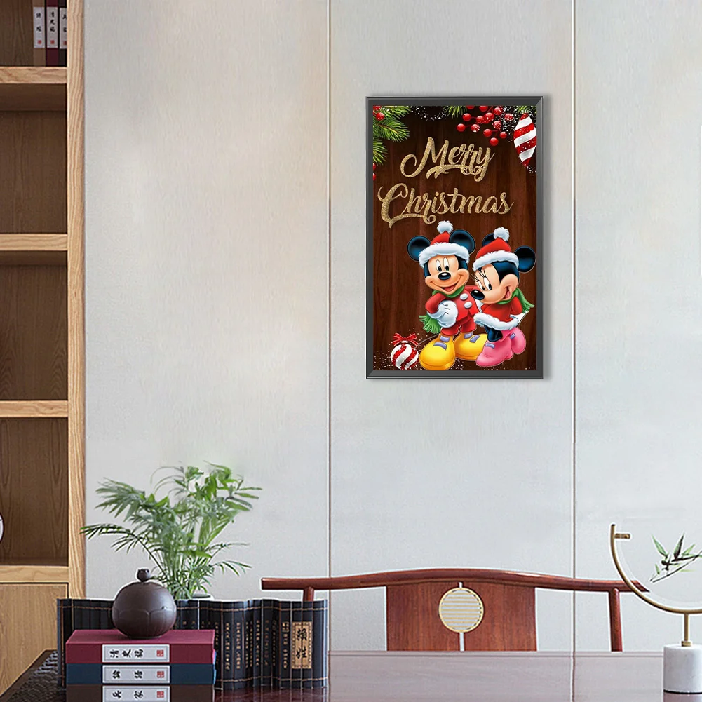 Full Round Diamond Painting 30*50cm - Mickey Mouse At Christmas
