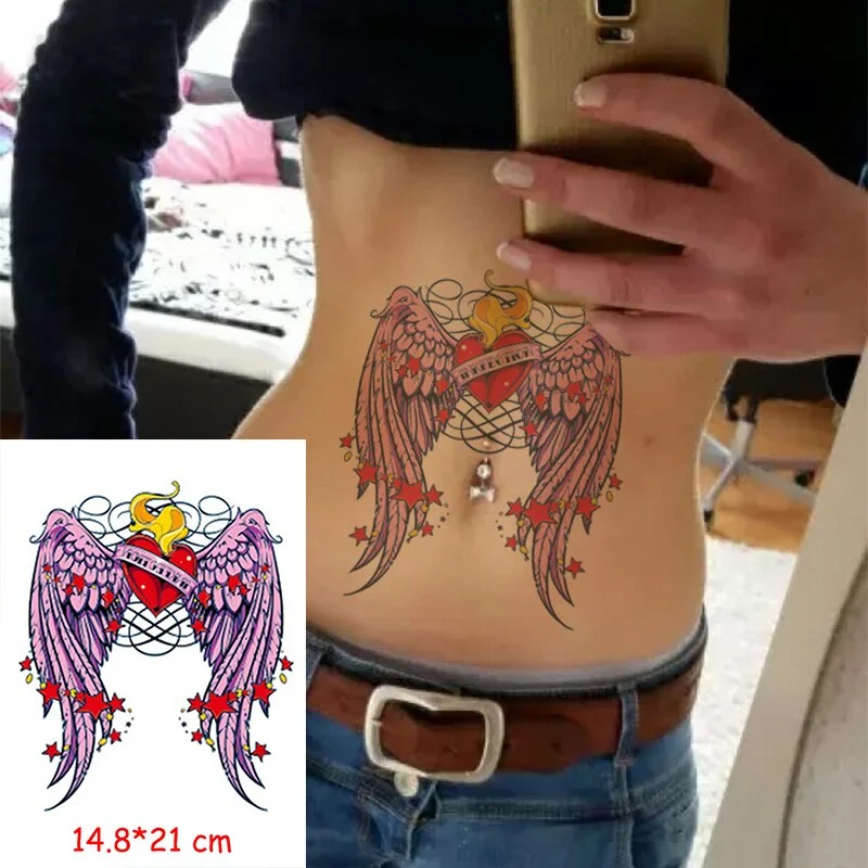 Waterproof Temporary Tattoo Sticker Totem Line Black Classical Tatoo Body Art Arm Leg Fake Tattoos Women/Men Girl 14.8*21 Cm