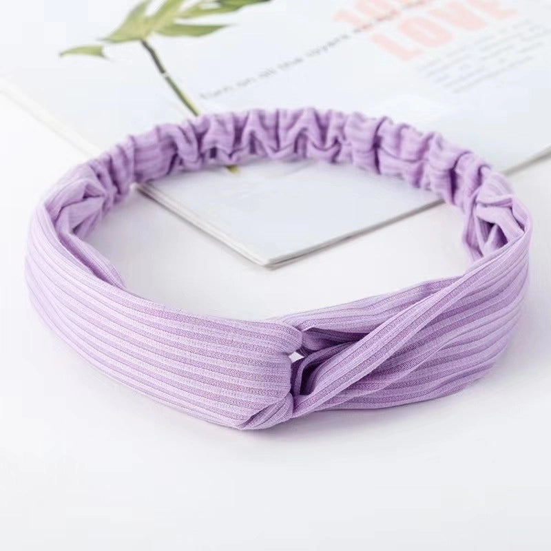 Casual Minimalist Stripe Solid Color Cloth Stripe Hair Band
