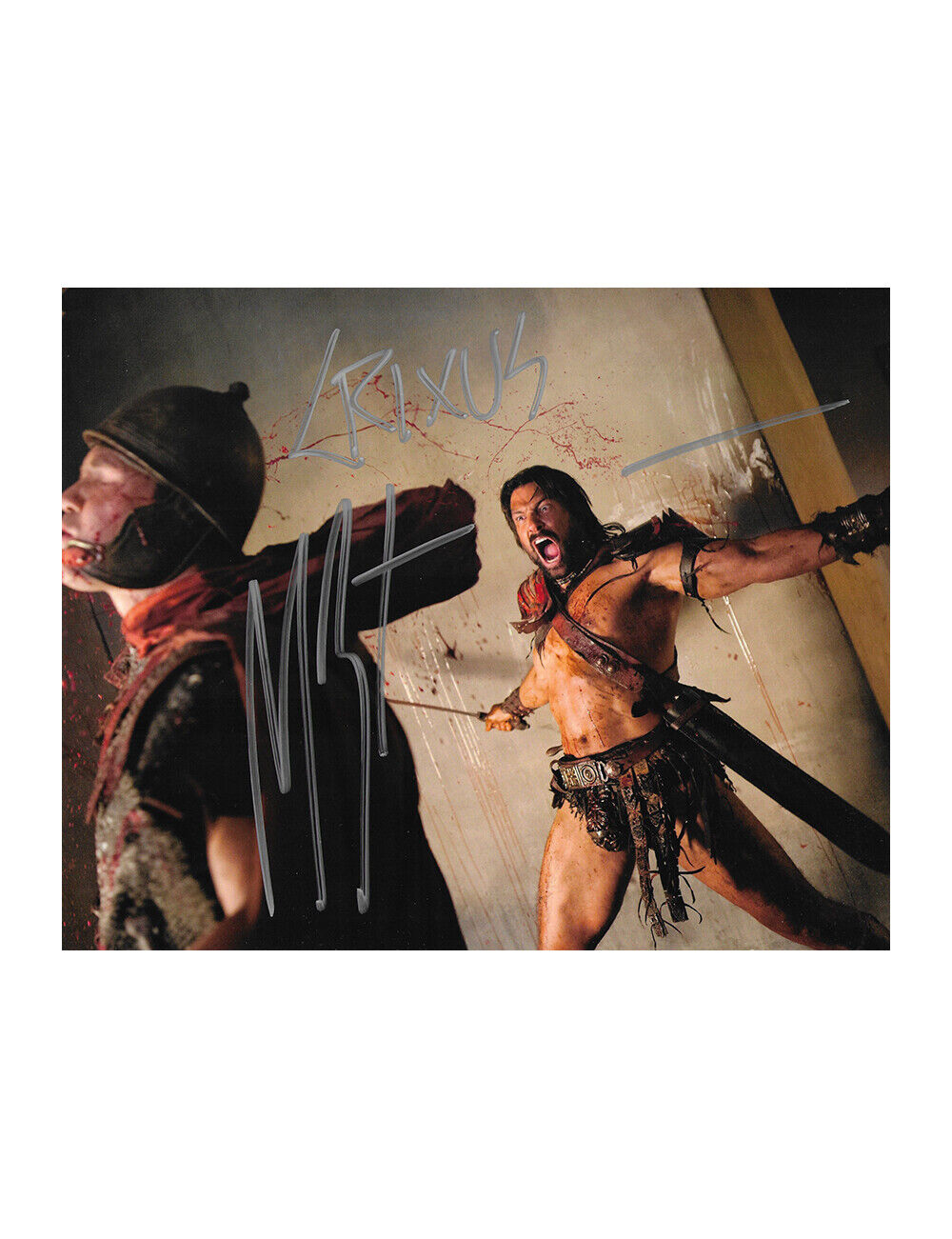 10x8 Spartacus Print Signed By Manu Bennett 100% Authentic With COA